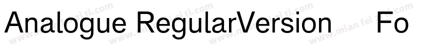 Analogue RegularVersion 1012Fonts字体转换